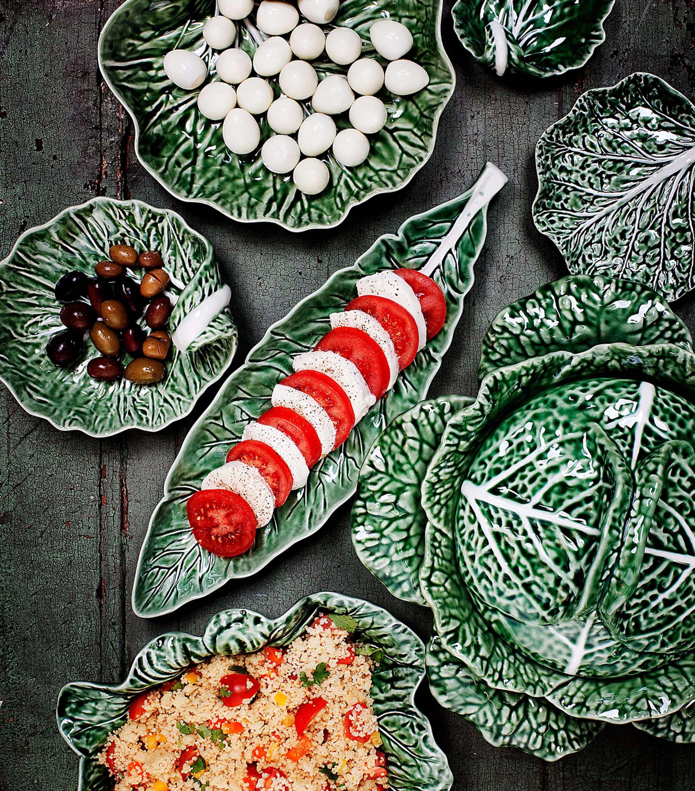 Bordallo Pinheiro cabbage platter with bowl 28cm - British product