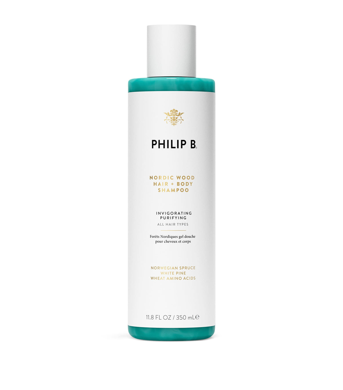 Philip B Nordic Wood hair and body shampoo 350ml, imported from the UK