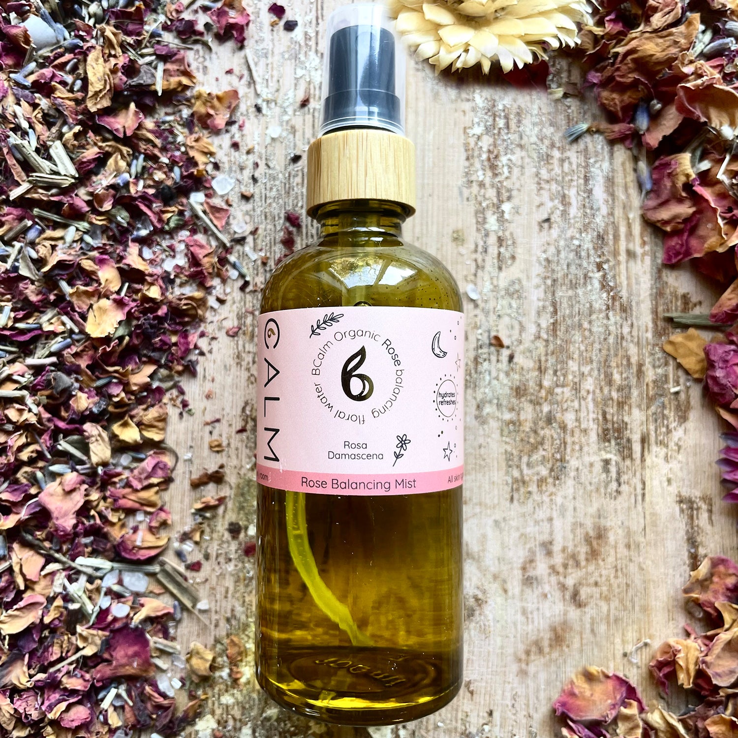 B Calm organic rose mist toner 100 ml, imported from the UK