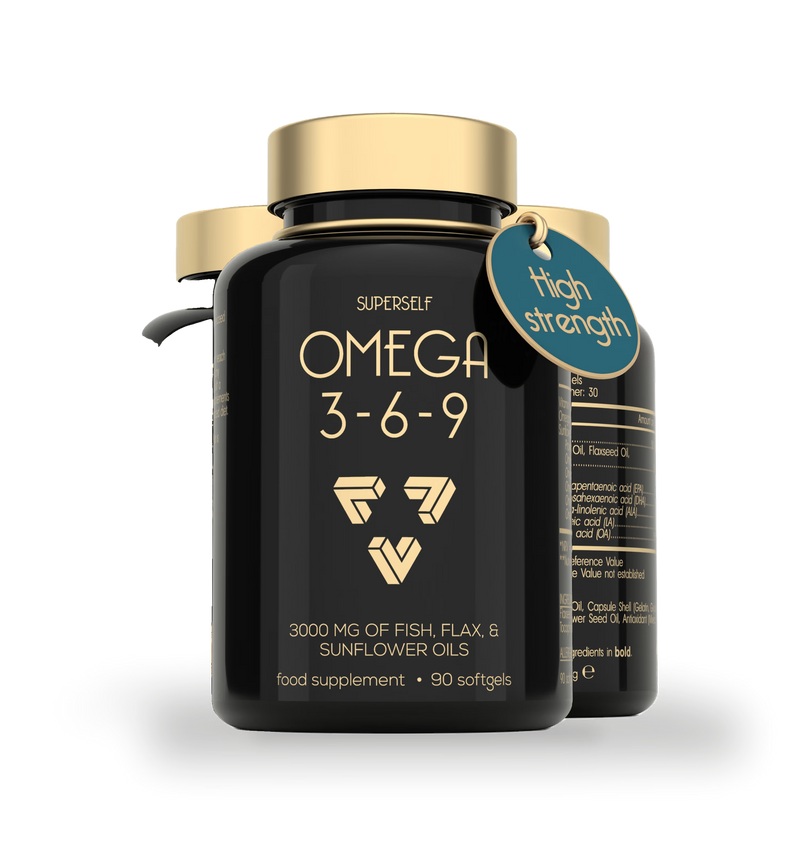 SuperSelf omega supplement 3000mg 90 softgels, UK version