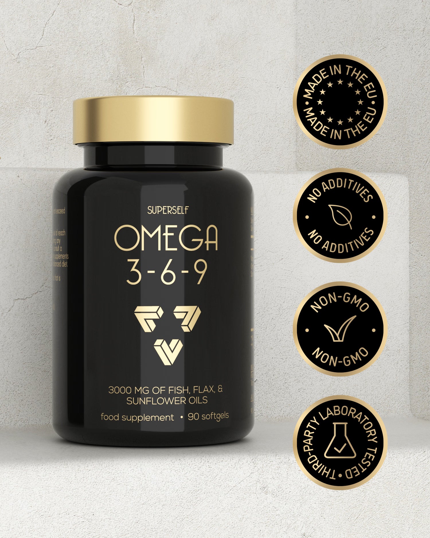 SuperSelf omega supplement 3000mg 90 softgels, UK version