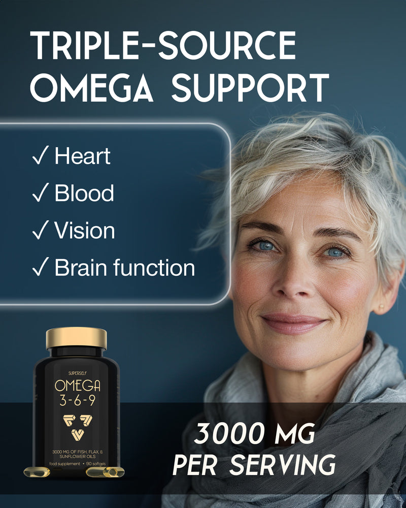 SuperSelf omega supplement 3000mg 90 softgels, UK version