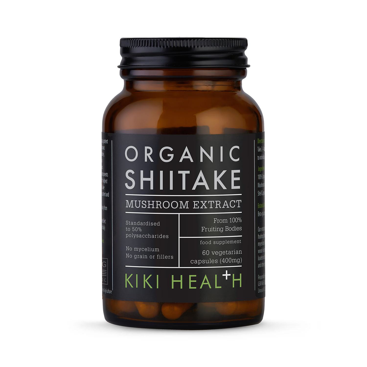 KIKI Health organic shiitake mushroom extract 60 vegicaps, UK version