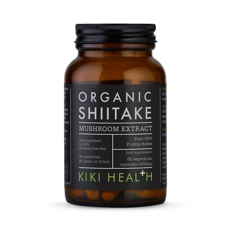 KIKI Health organic shiitake mushroom extract 60 vegicaps, UK version
