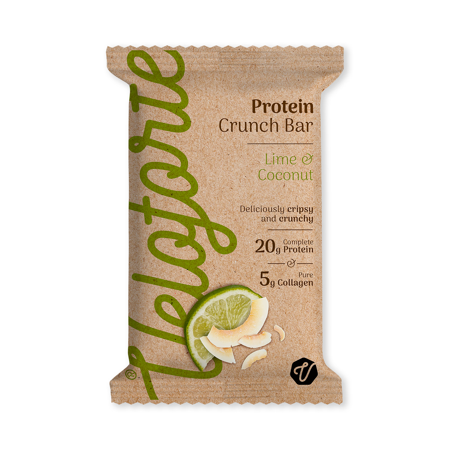Veloforte protein bar Lime & Coconut 68g, imported from the UK