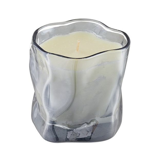 Livingandhome bluebell soy wax scented candle in twisted glass jar, UK version