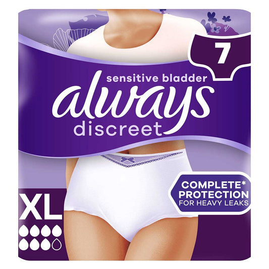 Always Discreet Underwear Incontinence Pants Plus Extra Large (XL) x 7 GOODS Boots   