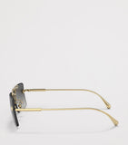 Lunettes de soleil rectangulaires sans monture Versace en métal doré - Produit britannique