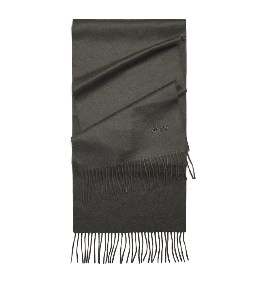 Brioni cashmere fringed scarf (British brand)