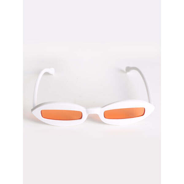 SVNX retro sunglasses white frame orange lenses - British product