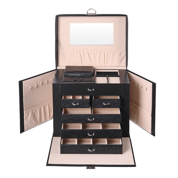 Livingandhome multi tier faux leather jewellery storage box 26.5cm, UK version