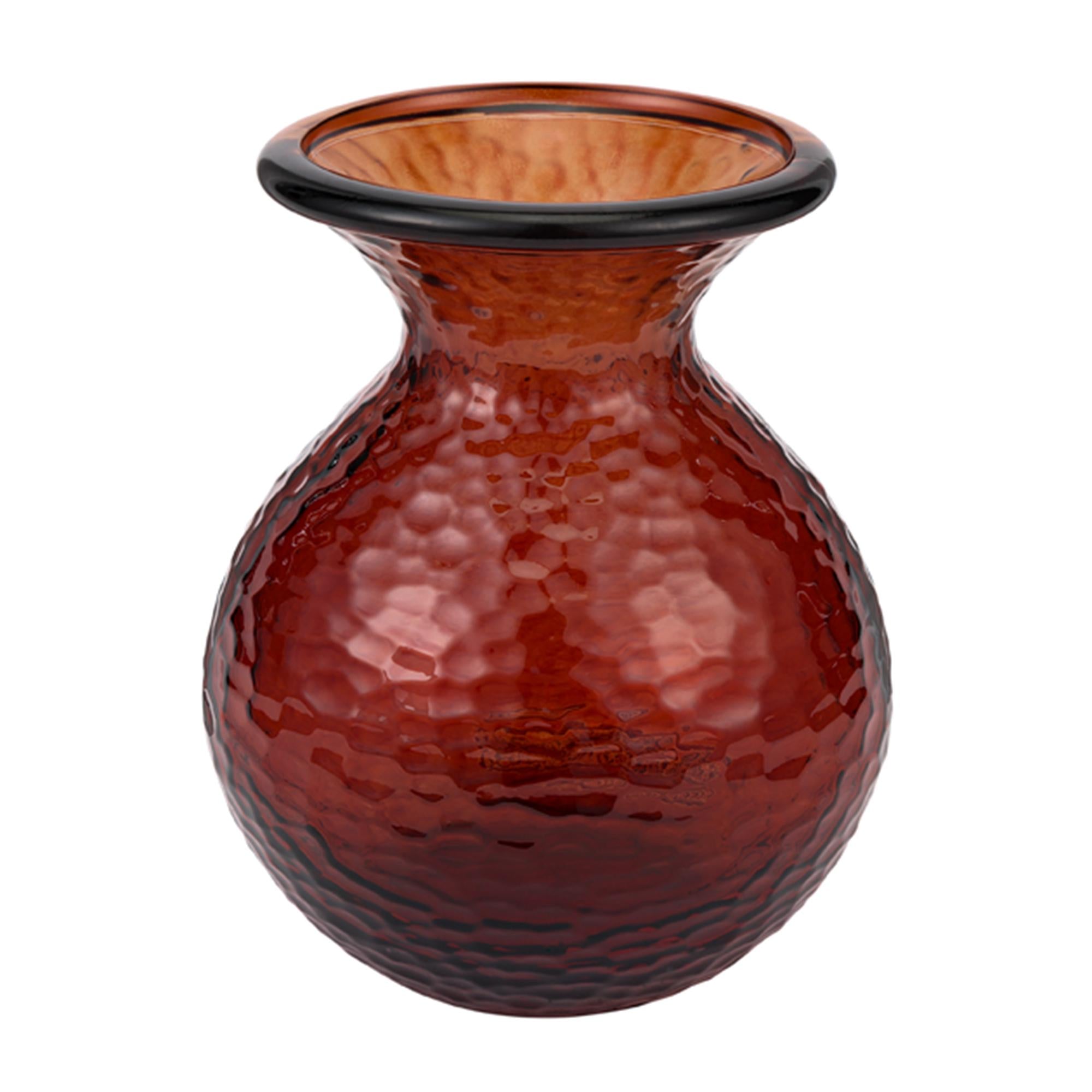 Habitat Recycled Hammered Glass Vase - Red GOODS Sainsburys   