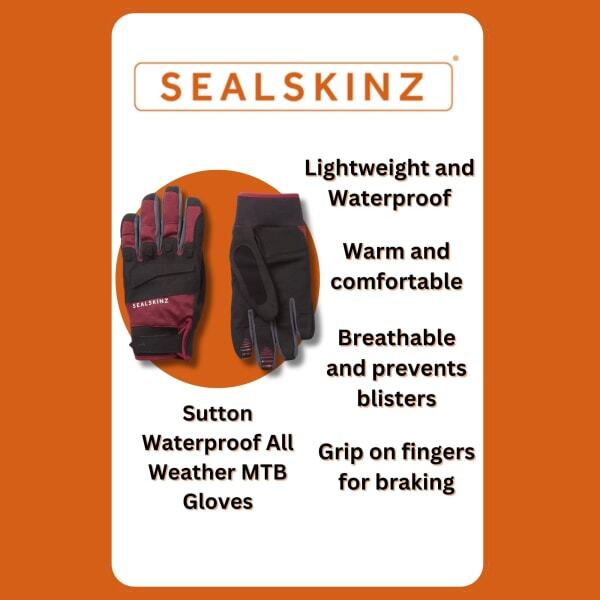 Sealskinz waterproof all weather MTB gloves, UK version