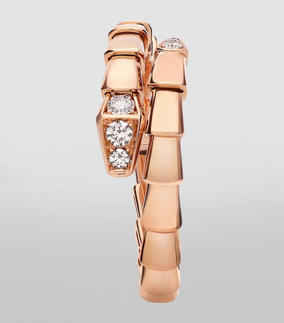 Bvlgari Serpenti Viper Ring aus Roségold mit Diamanten 18 Karat (Britische Marke)