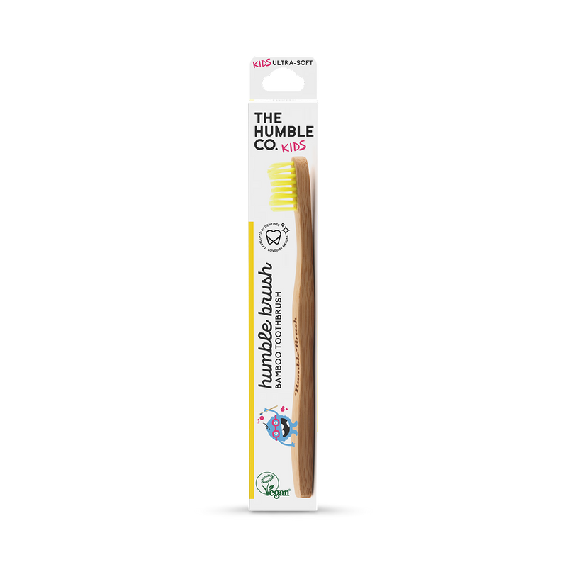 Humble Bamboo Kids Ultra Soft Bristle Toothbrush Blue Purple White or Yellow