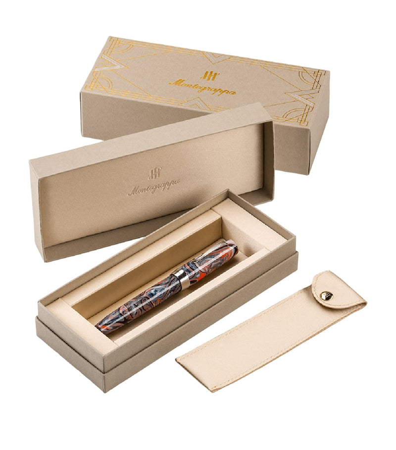 Montegrappa resin rollerball pen with marbled finish, imported from the UK