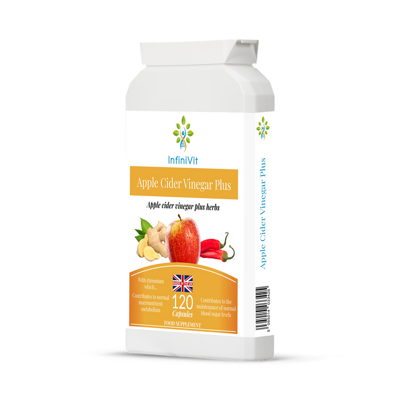 InfiniVit Apple Cider Vinegar Plus 120 capsules, imported from the UK