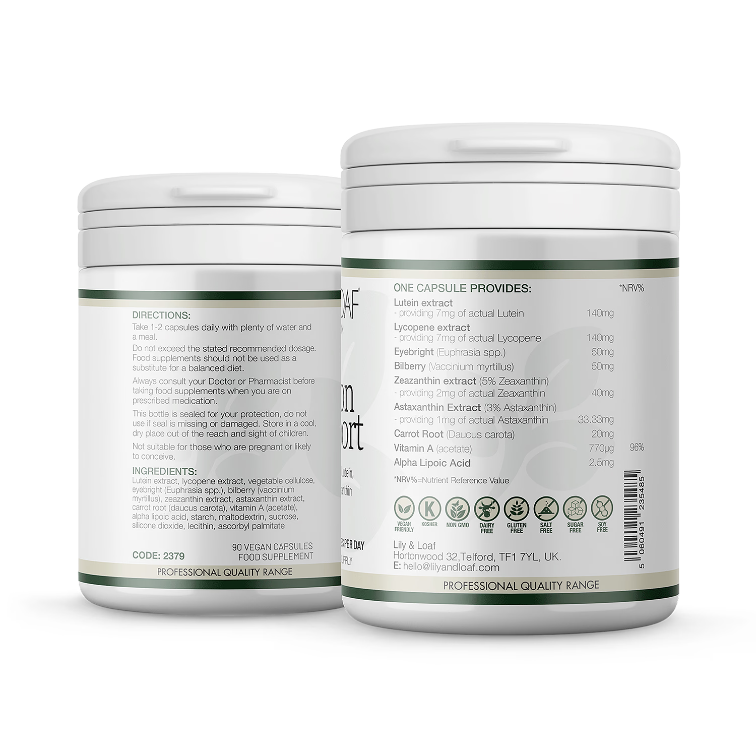 Vision Support eye health supplement capsules (British brand)