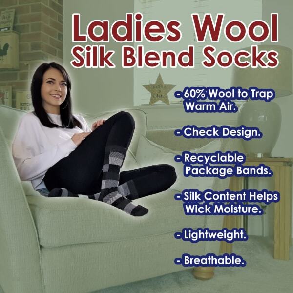 Sock Snob checkered wool silk socks UK 4-8 (British brand)
