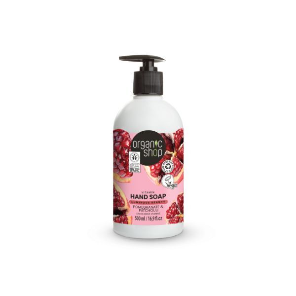 Organic Shop hand soap pomegranate and patchouli 500ml, UK version