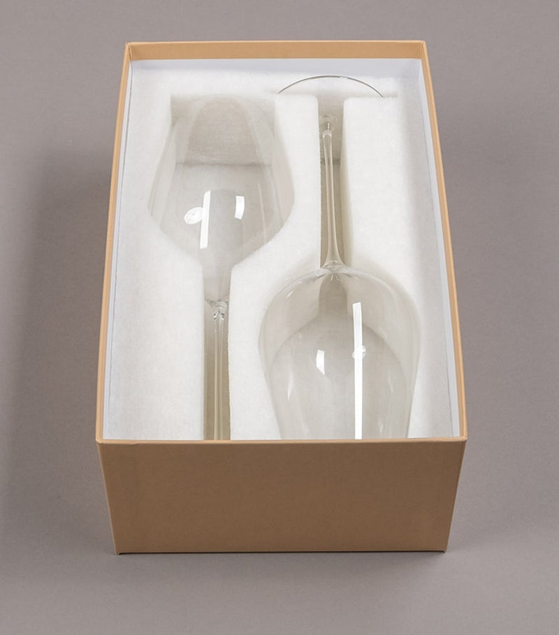 Set of 2 Crystal Wine Glasses with 420ml Capacity