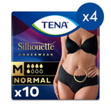 TENA Silhouette Normal Black Lady incontinence Low Waist Pants - Medium - 4 packs of 10 bundle GOODS Boots   