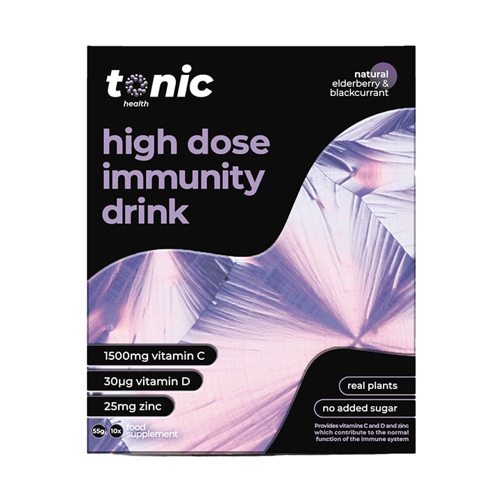 Tonic Health High Dose Immunity Drink Elderberry & Blackcurrant Flavour 10 Sachets GOODS Holland&Barrett   