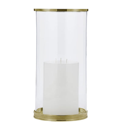 Harrods Moderner Hurricane-Kerzenhalter aus Glas und Messing, 45,5cm Höhe- Online kaufen bei McGrocer