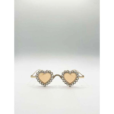 Superdrug SVNX Heart Diamante Sunglasses Gold Champagne- Buy online at McGrocer