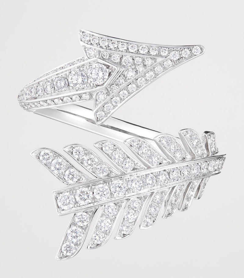 Boucheron Nature Triomphante Flèche white gold diamond ring (British brand)