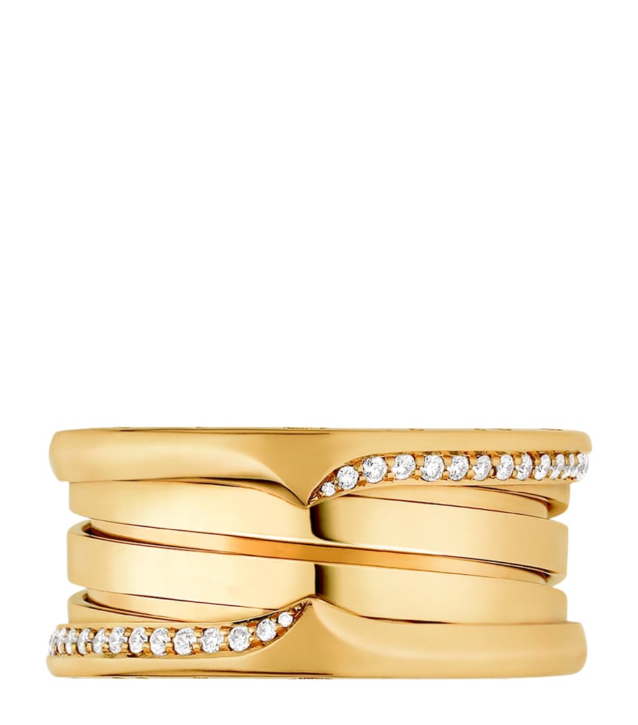 Bvlgari B.zero1 three-band ring in yellow gold and diamonds - British product