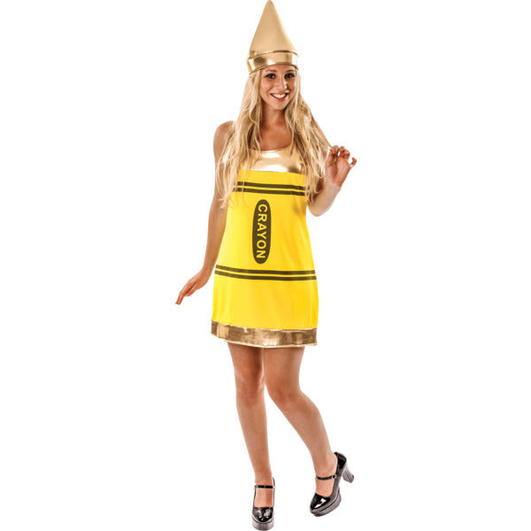 Orion Costumes Womens Yellow Crayon Fancy Dress Large