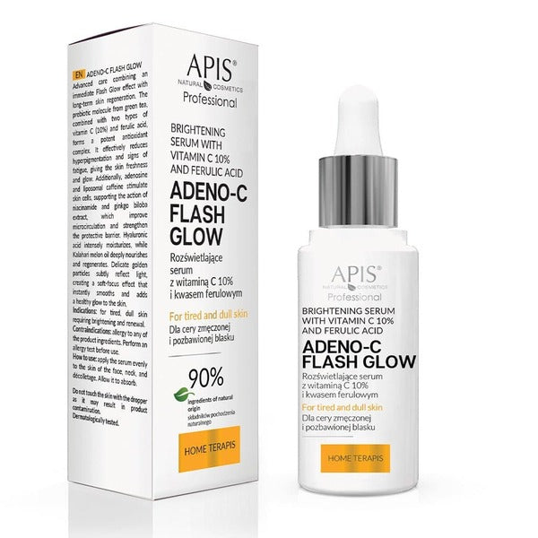 Apis Brightening Serum with Vitamin C & Ferulic Acid 30ml, imported from the UK