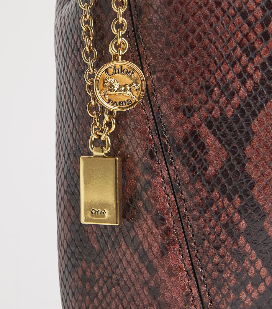 Chloé Spin tote bag snakeskin effect small size (British brand)
