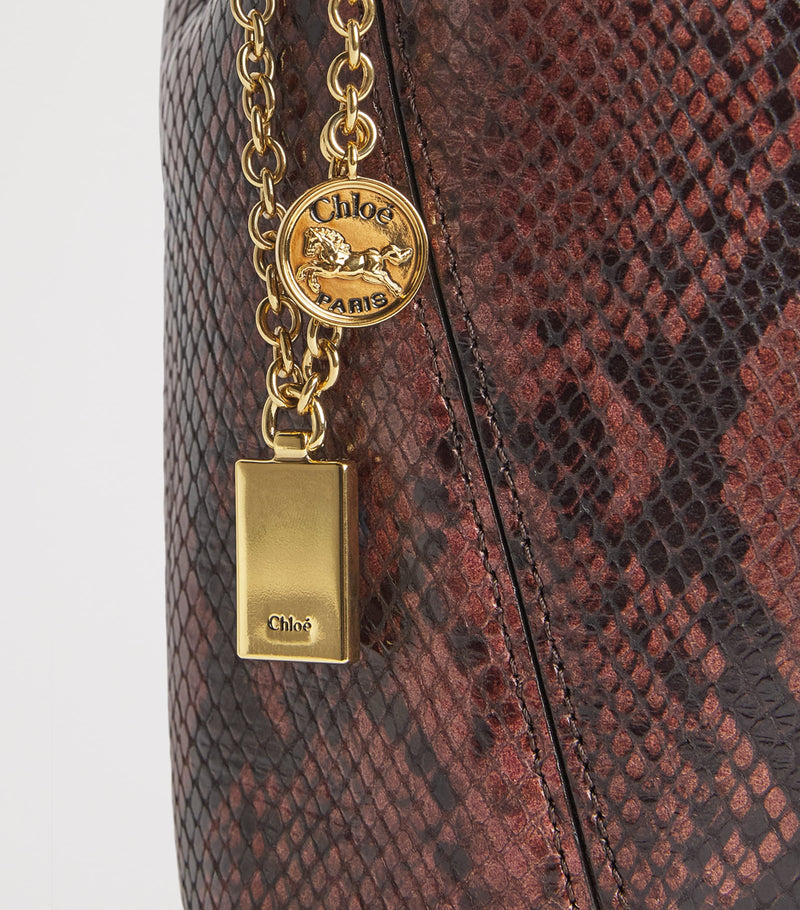 Chloé Spin tote bag snakeskin effect small size (British brand)