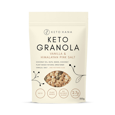 Holland & Barrett Keto Hana Vanilla & Himalayan Pink Salt Granola 300g- Buy online at McGrocer