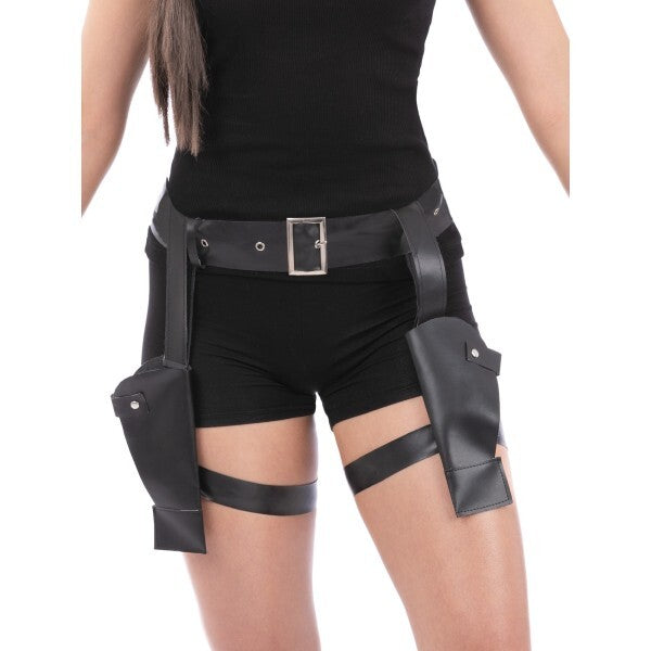 Smiffys thigh holster belt with two toy guns - British product