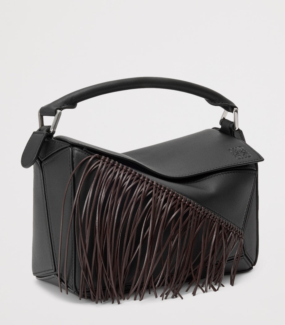 LOEWE small leather puzzle fringed top-handle bag - British product