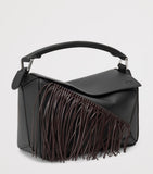 LOEWE small leather puzzle fringed top-handle bag - British product