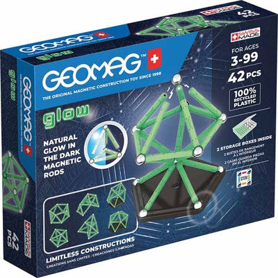 Superdrug Geomag Glow Recycled Plastic Magnetic Shapes Construction Set 42 Pieces- Buy online at McGrocer