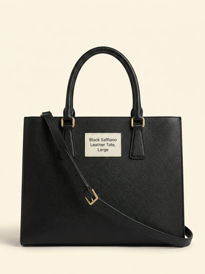 John Lewis Prada Saffiano Lux Leather 2-Way Bag, Black- Buy online at McGrocer