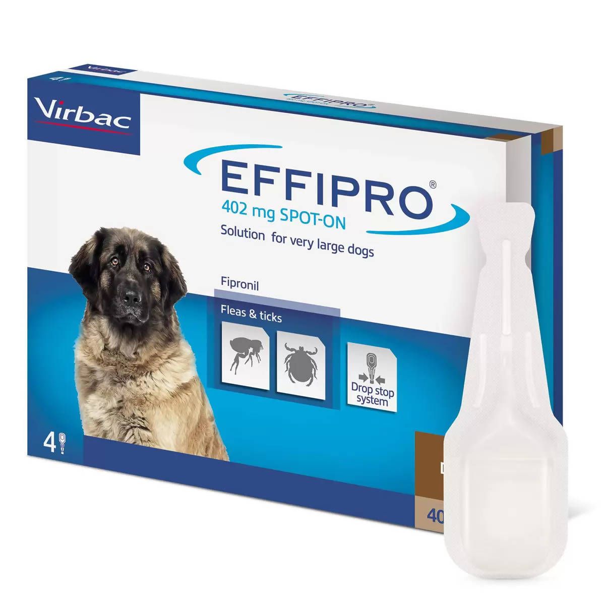 Effipro&amp;reg; Spot-On Flea and Tick Treatment for Extra Large Dogs (40-60kg), 4 x 402mg