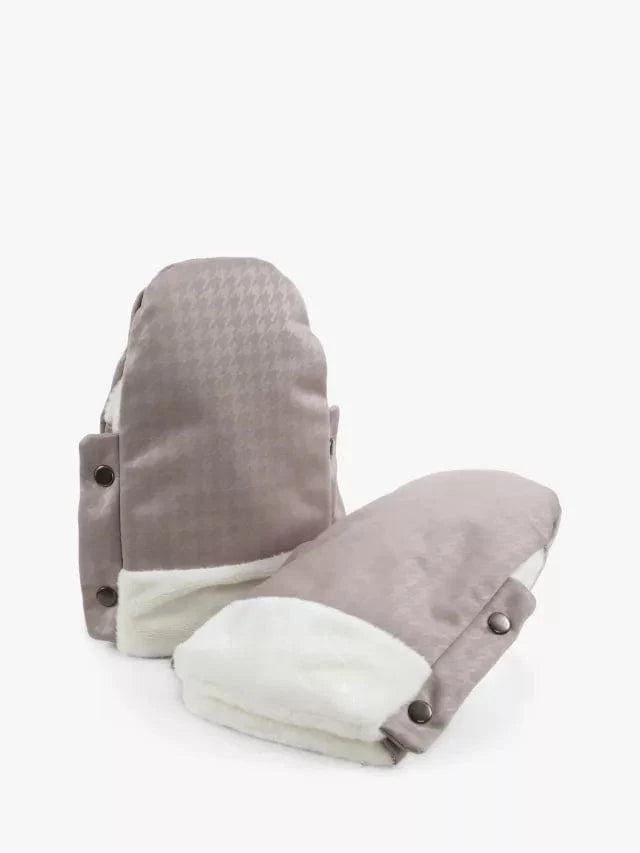 Egg pushchair handmuff Houndstooth Almond (British brand)