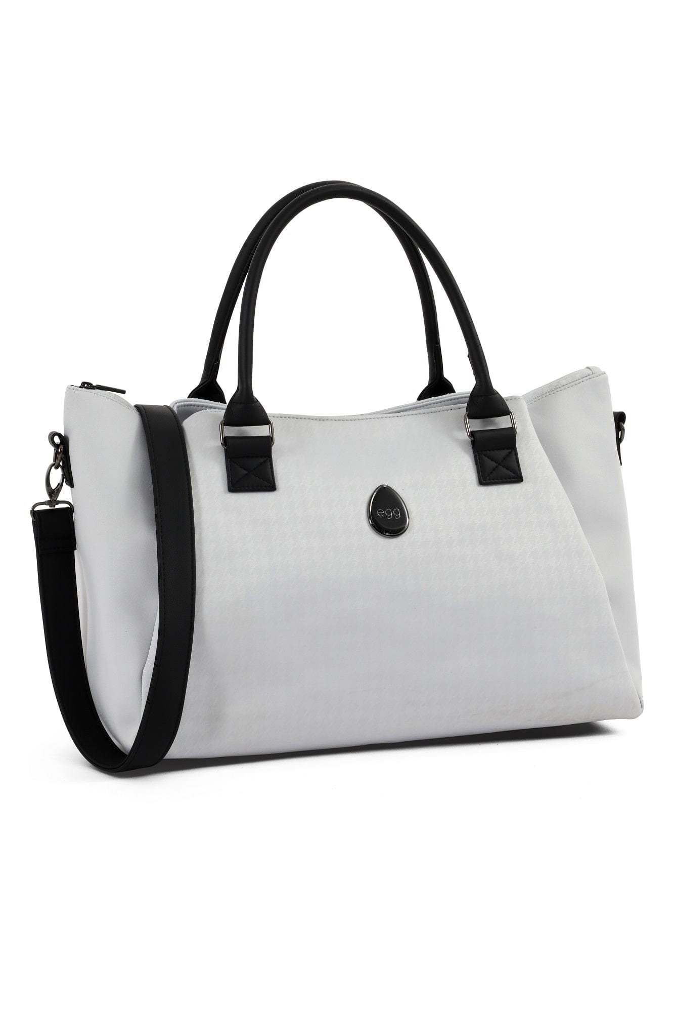 egg Overnight Bag Houndstooth Silver (British brand)