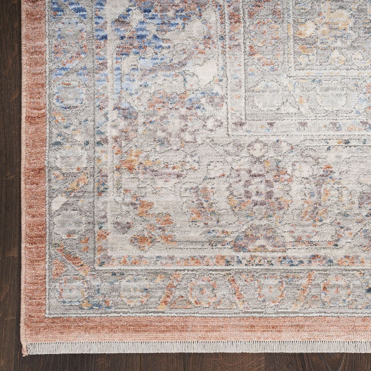 Elegant Heirloom Ivory &amp;amp; Rust Patterned Rug in 2 Sizes