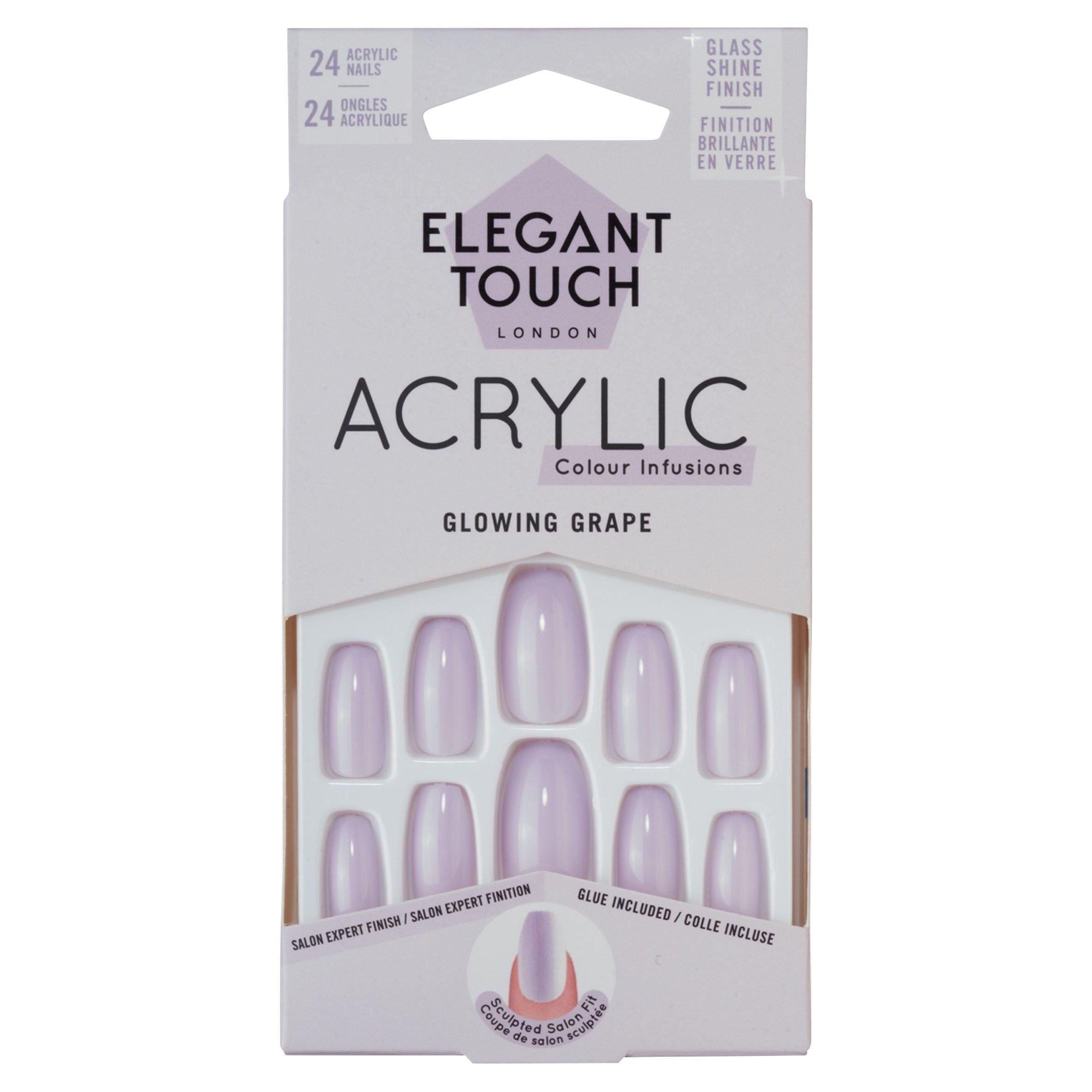 Elegant Touch London Acrylic Colour Infusions 24 Glowing Grape Nails