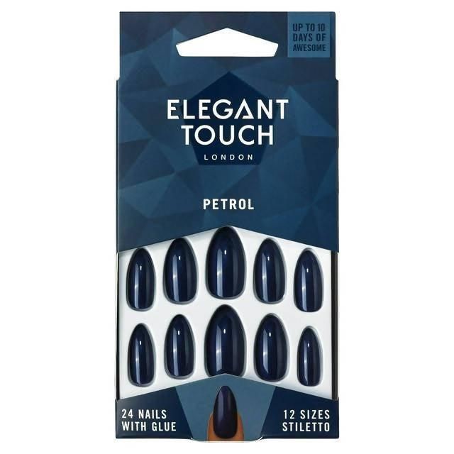 Elegant Touch Polish Petrol 24 Pack Nails 10 Sizes