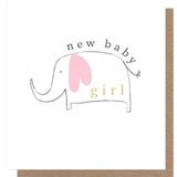 Elephant New Baby Girl Card