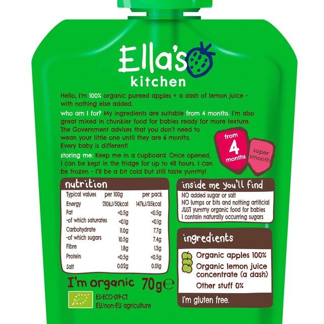 Ella's Kitchen Apples Apples Apples First Tastes Baby Food Pouch 4+ Months   70g