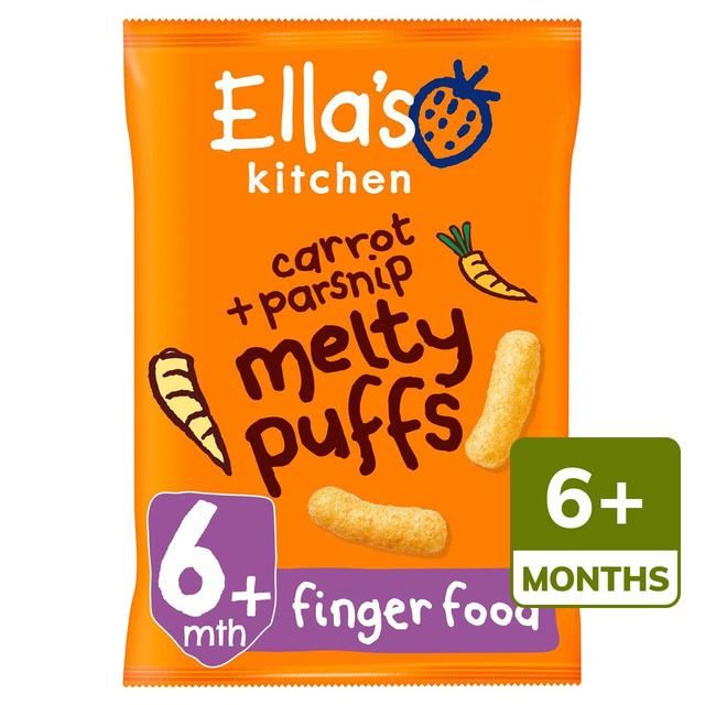 Ella's Kitchen Carrot & Parsnip Melty Puffs Baby Snack 6+ Months   20g